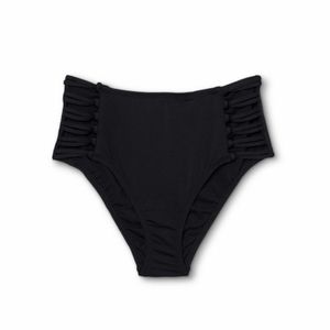 NWT Shade & Shore Black Lattice High Waist Swimsuit Bottoms Size S